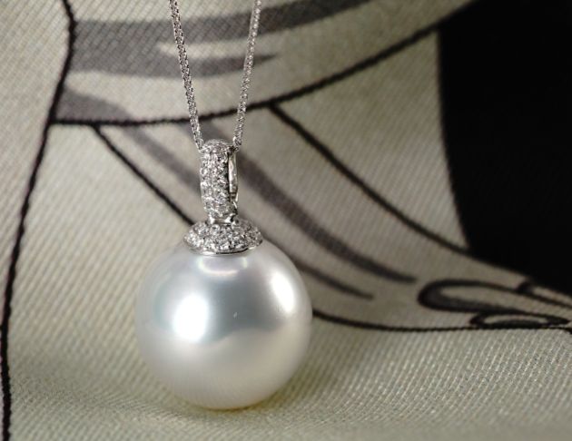 頂級南洋珠18K鑽石項鍊