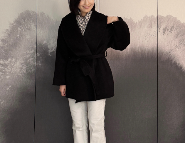 100%駱駝絨黑色外套