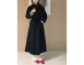 侘寂式長大衣 (黑藏青色)