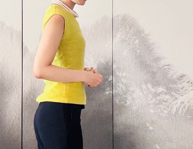 100% cashmere 黃色無袖毛衣