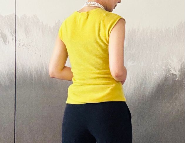 100% cashmere 黃色無袖毛衣