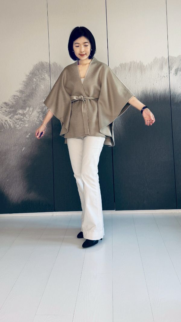 100% Cashmere 珍珠微光斗篷